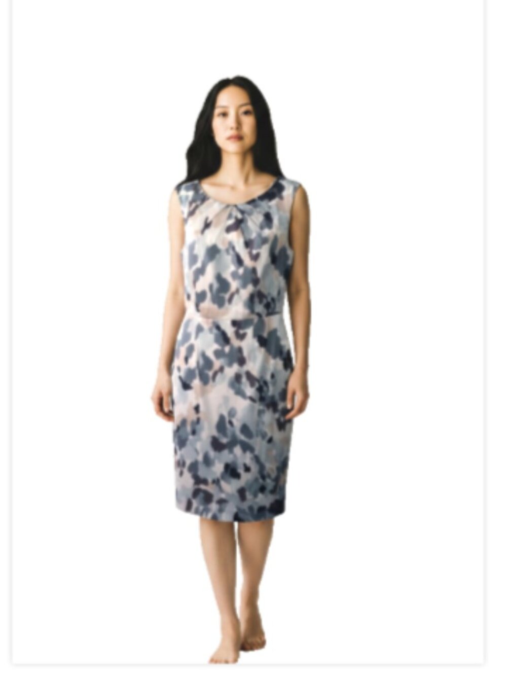 LOFT Petite Silk Sheath Dress Women’s Size 4P Sleeveless Lined Back Zip EUC
